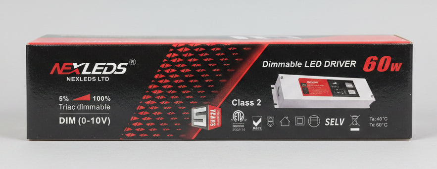 Nexled LED Driver ,Class 2, 24V, Triac + 0-10V Dimmable, 24W-96W (ETL)