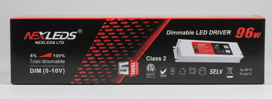 Nexled LED Driver ,Class 2, 24V, Triac + 0-10V Dimmable, 24W-96W (ETL)