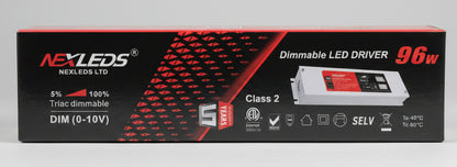 Nexled LED Driver ,Class 2, 24V, Triac + 0-10V Dimmable, 24W-96W (ETL)