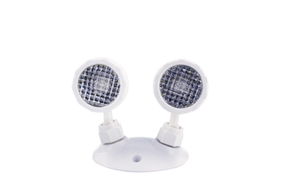 Double remote lamp head for emergency lighting