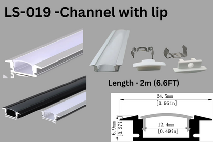 LS-019 U-Channel with Lip for LED Strip