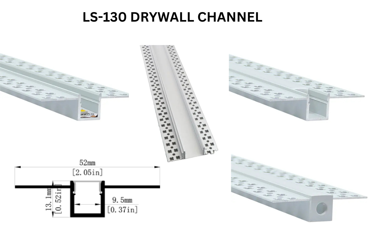 LS-130 Drywall Aluminum Channel  2M (6.6 ft)