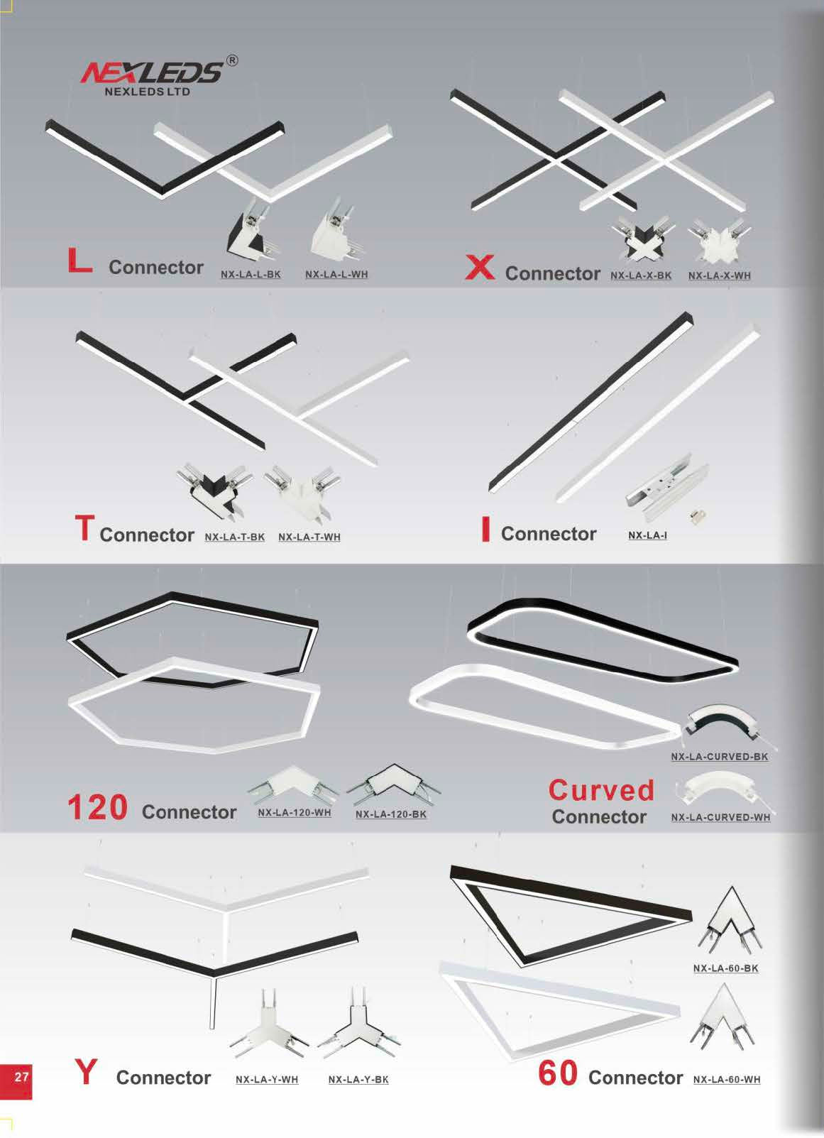 NEXLED LED Architectural Strip Light  4CCT, Selectable Wattage, Linear Suspension (cUL, DLC)