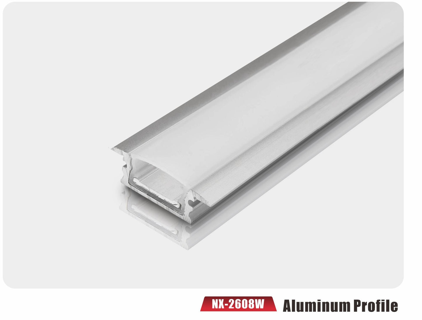 Recessed Waterproof LED Aluminum Profile – NX-2608W (3M / 10ft)