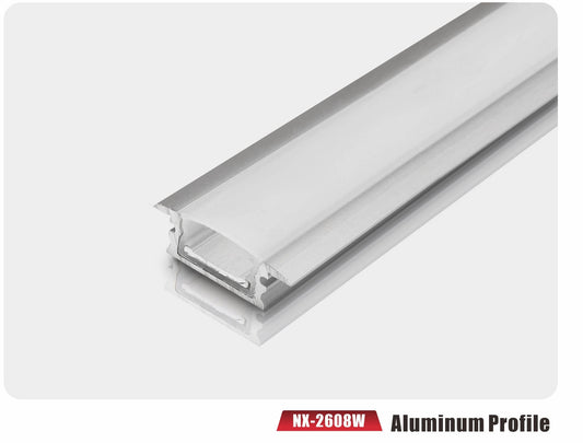 Recessed Waterproof LED Aluminum Profile – NX-2608W (3M / 10ft)
