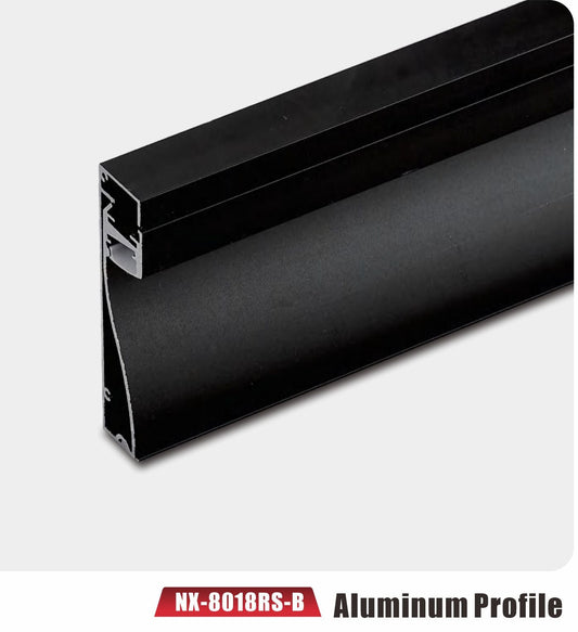 LED Baseboard Aluminum Profile (Black) – NX-8018RS-B (3M / 10ft)