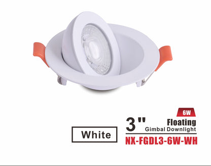 3" Floating Gimbal Pot Light — 5CCT, 360° Adjustable