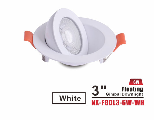 3" Floating Gimbal Pot Light — 5CCT, 360° Adjustable