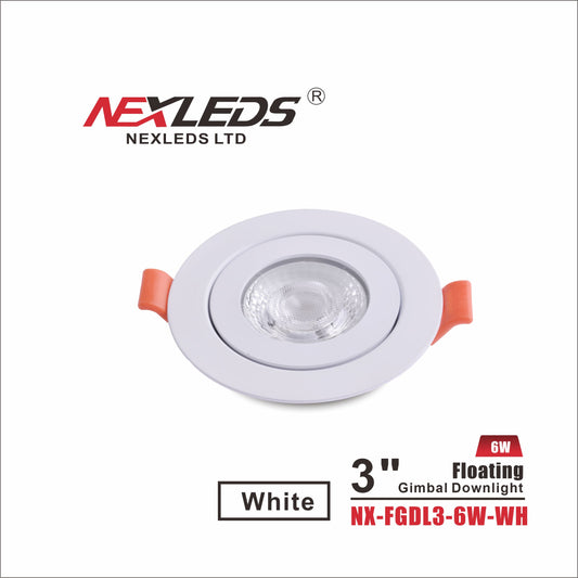 3 inch floating gimbal pot light, 5CCT, 360 degree