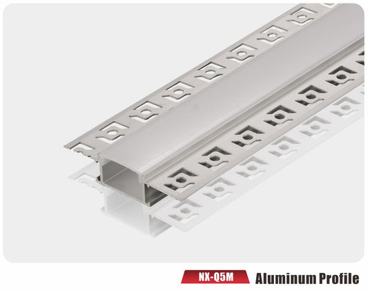 Flat Wide Drywall Plaster-In LED Aluminum Profile – NX-Q5M (3M / 10ft)