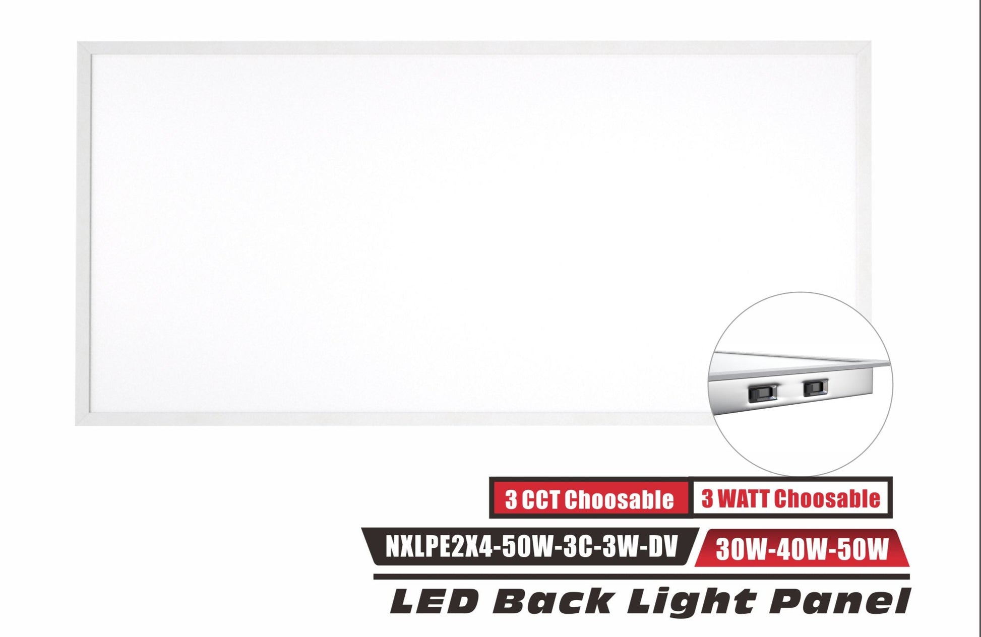 NEXLED 2x4 LED flat panel, 3CCT, 2 pack