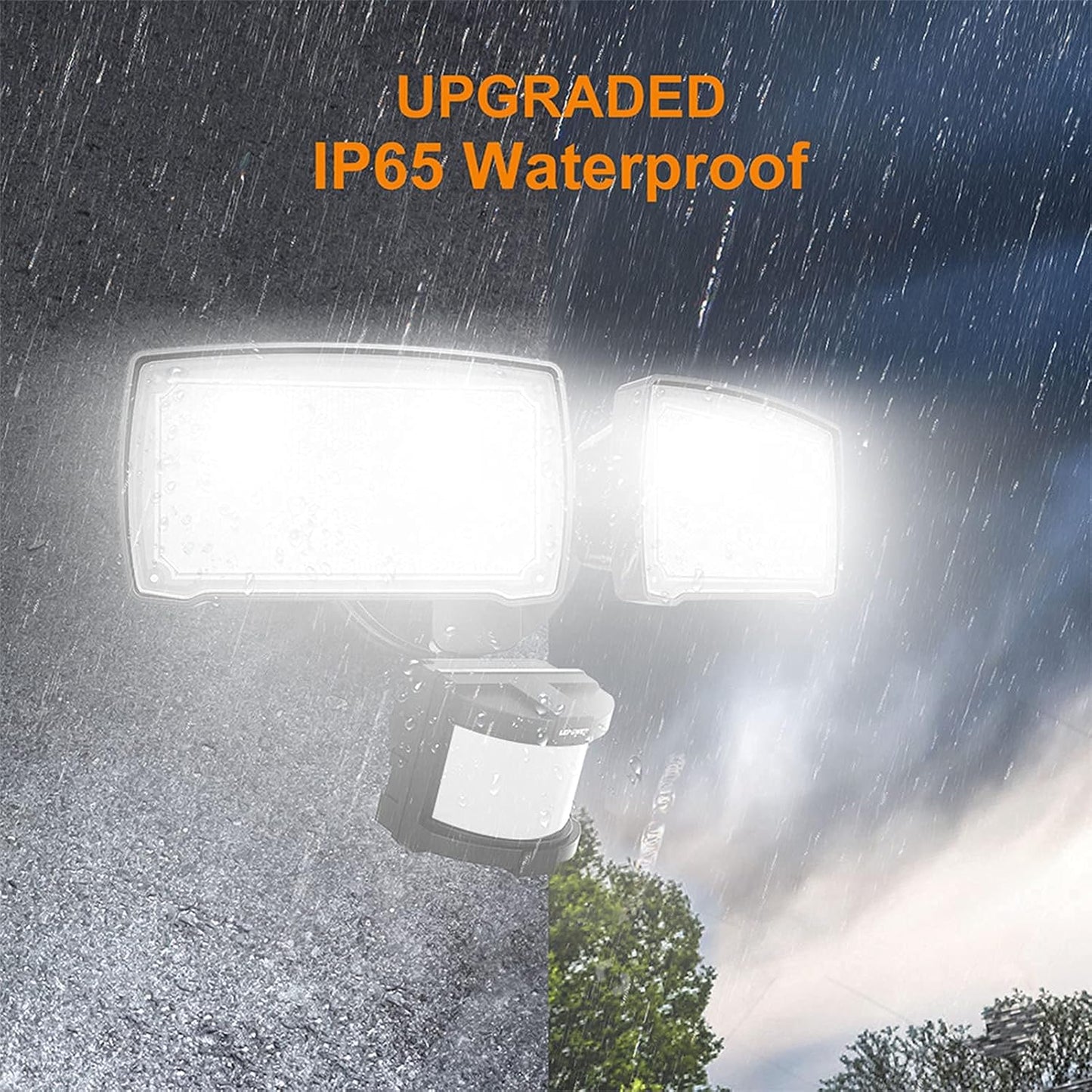 Security LED Light with 2/3-Head Motion Sensor — 20W 1800LM Outdoor