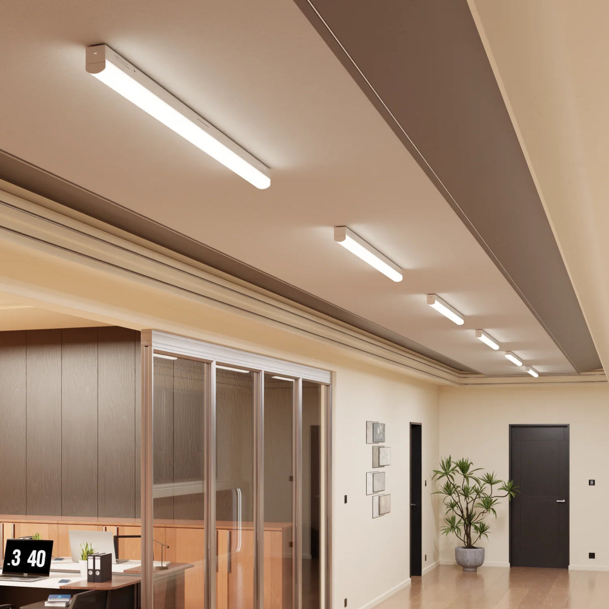 4 ft Slim LED Linear Low Bay / Strip Light, Wattage-Select 24-40W, 3CCT-NX-LLS4F40W