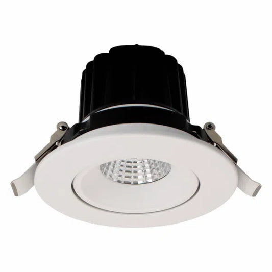 Votatec 4" Luna LED White Round Regressed Gimbal Recessed Fixture- 5CCT (White/Black)