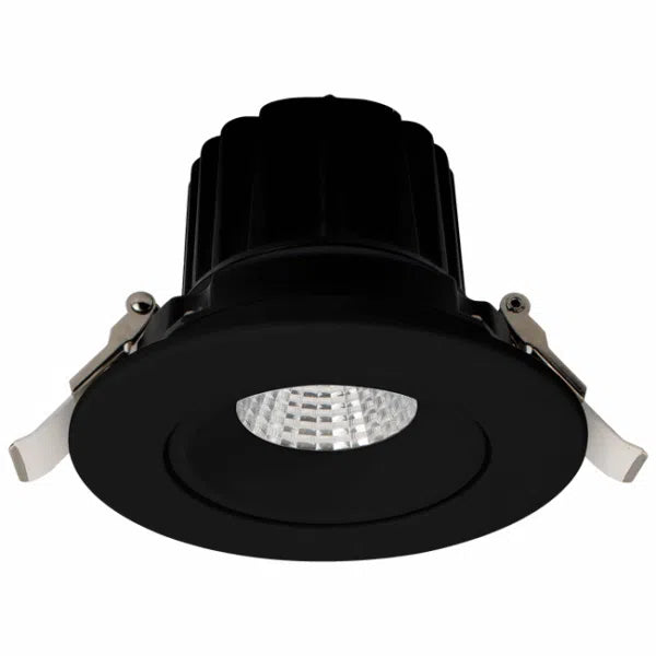 Votatec 4" Luna LED White Round Regressed Gimbal Recessed Fixture- 5CCT (White/Black)