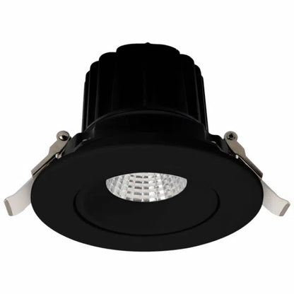 Votatec 4" Luna LED White Round Regressed Gimbal Recessed Fixture- 5CCT (White/Black)