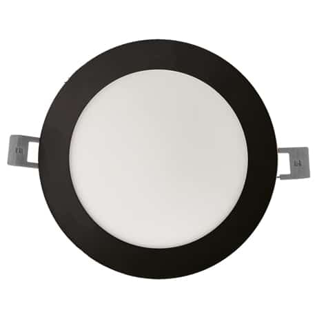 6 inch slim round panel LED pot light, black