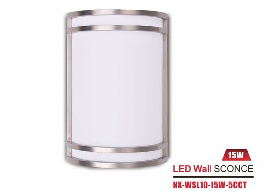 LED Wall Sconce, White – 15W 5CCT (NX-WSL10-15W-5CCT)