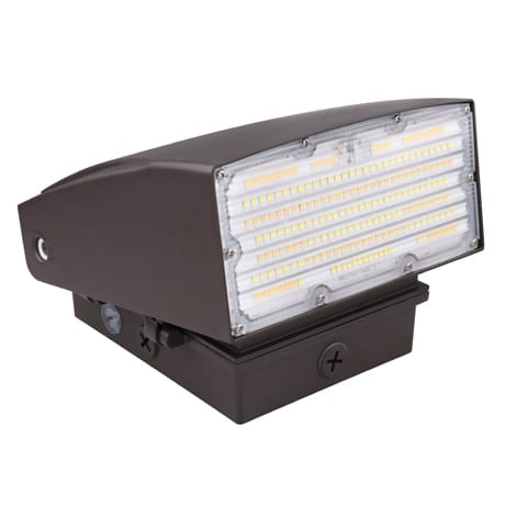 Votatec adjustable LED Wall Pack 80W|120V-347V|3CCT & Wattage Adjustable, Bronze, Photocell