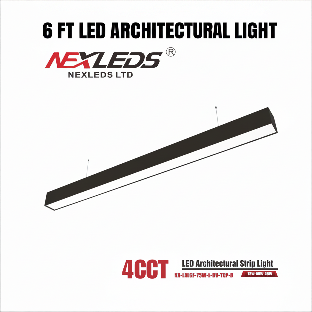NEXLED LED Architectural Strip Light  4CCT, Selectable Wattage, Linear Suspension (cUL, DLC)