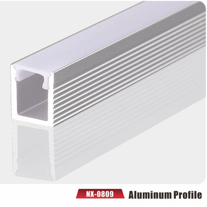 Slim Surface-Mount LED Aluminum Profile – NX-0809 (3M / 10ft)