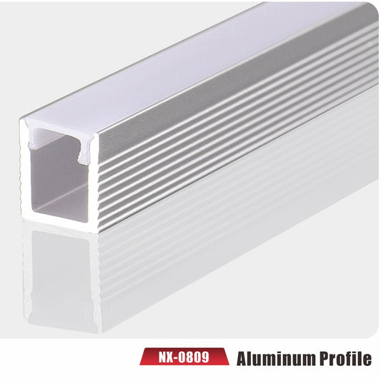 Slim Surface-Mount LED Aluminum Profile – NX-0809 (3M / 10ft)