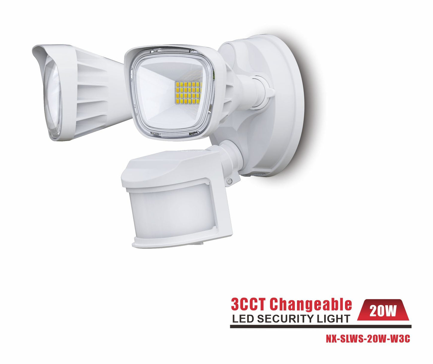 3CCT LED Security Light, 20W, 3CCT, White – NX-SLWS-20W-W3C