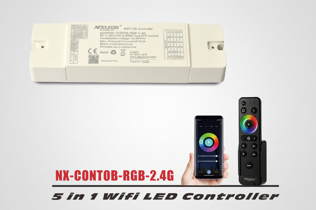 NEXLEDS 5-in-1 WiFi LED controller, 2.4G remote