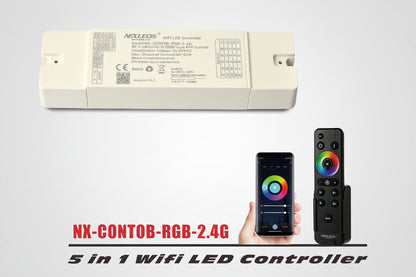 NEXLEDS 5-in-1 WiFi LED controller, 2.4G remote