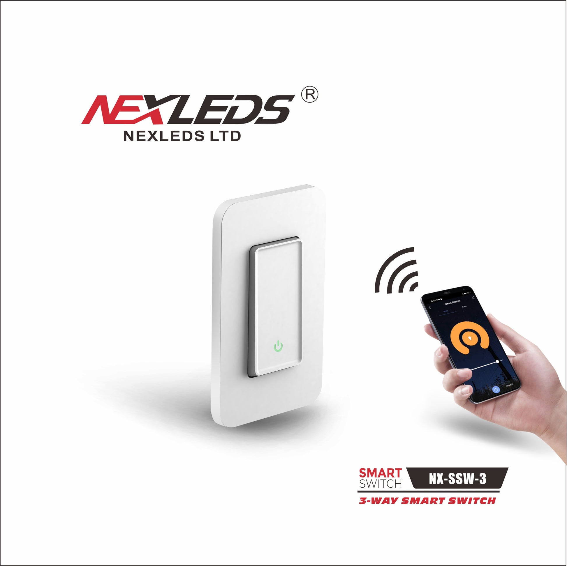 NEXLEDS 3-way smart switch, WiFi, 15A
