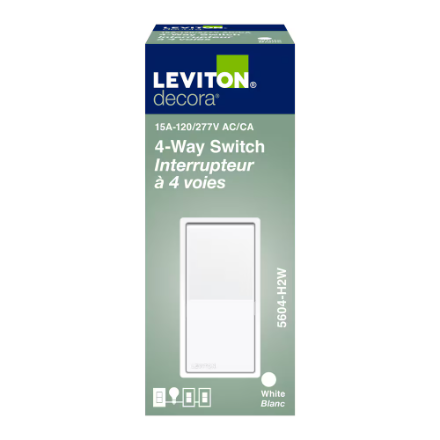Leviton 5604-2W 4-Way Decora Switch — White