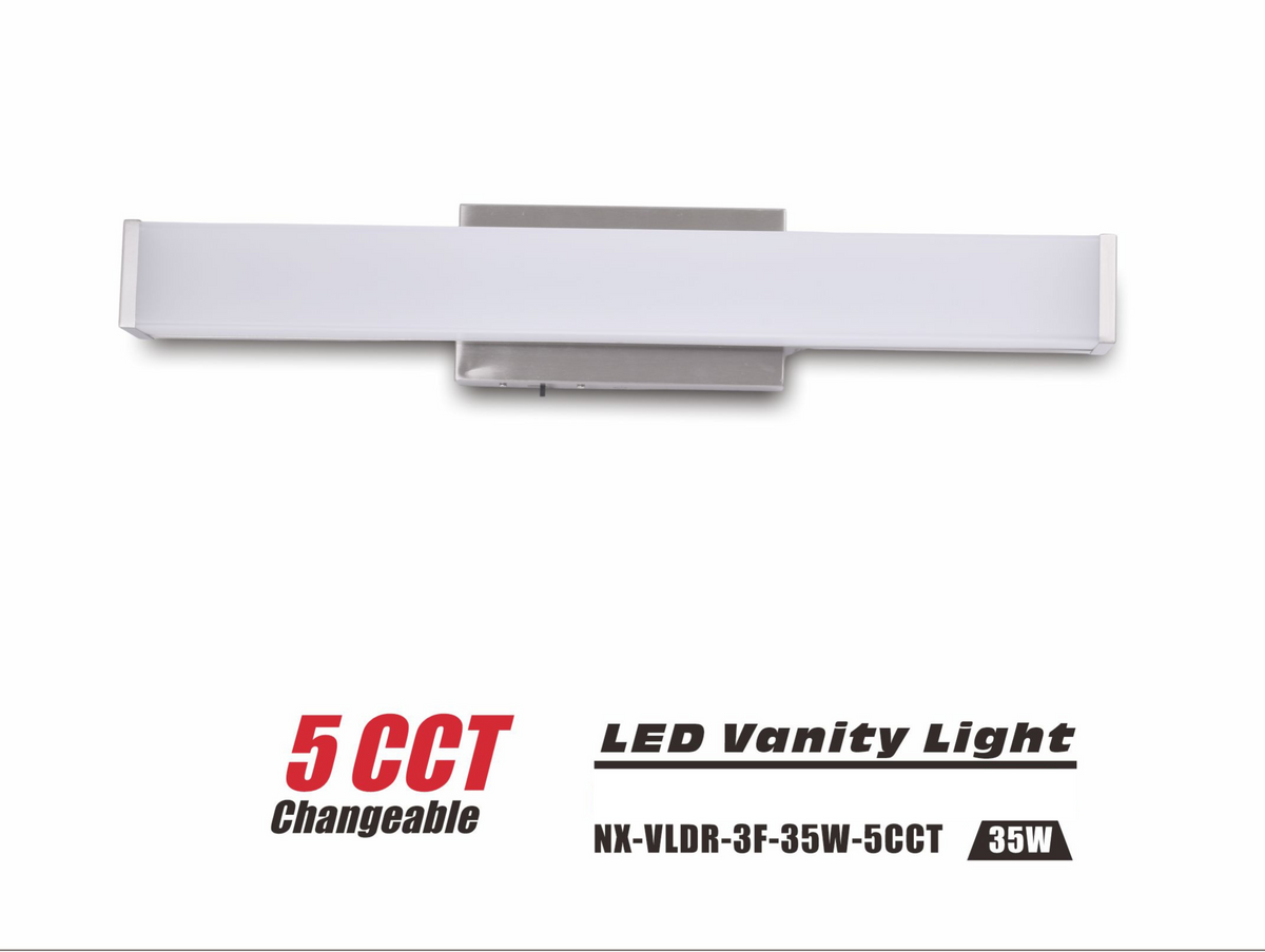 LED Rectangular Vanity Light, 3FT- 35W-5CCT (NX-VLDR-3F-35W-5CCT)