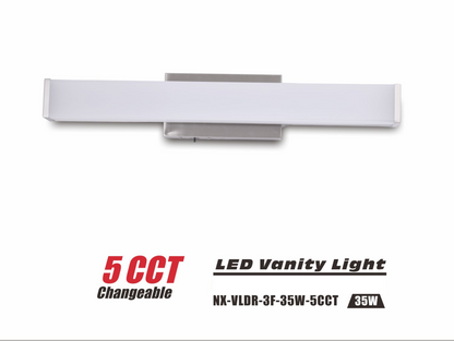 LED Rectangular Vanity Light, 3FT- 35W-5CCT (NX-VLDR-3F-35W-5CCT)