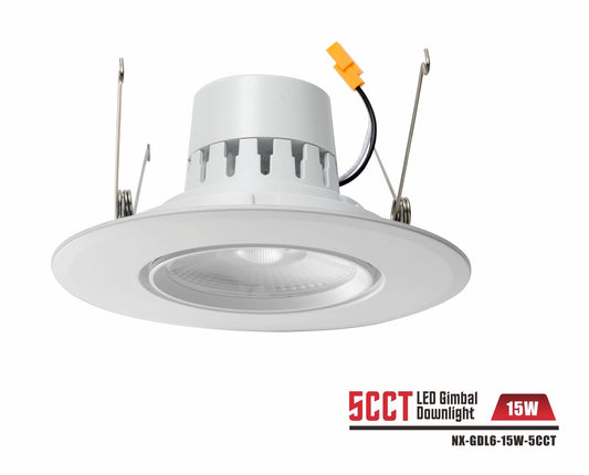 6" LED Gimbal Retrofit Downlight- NXGDL6-15W-5CCT