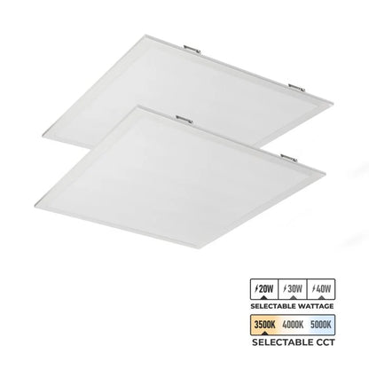 Panneau LED rétroéclairé Votatec 2x2, CCT et puissance ajustables sur 5 niveaux, 100-347V
