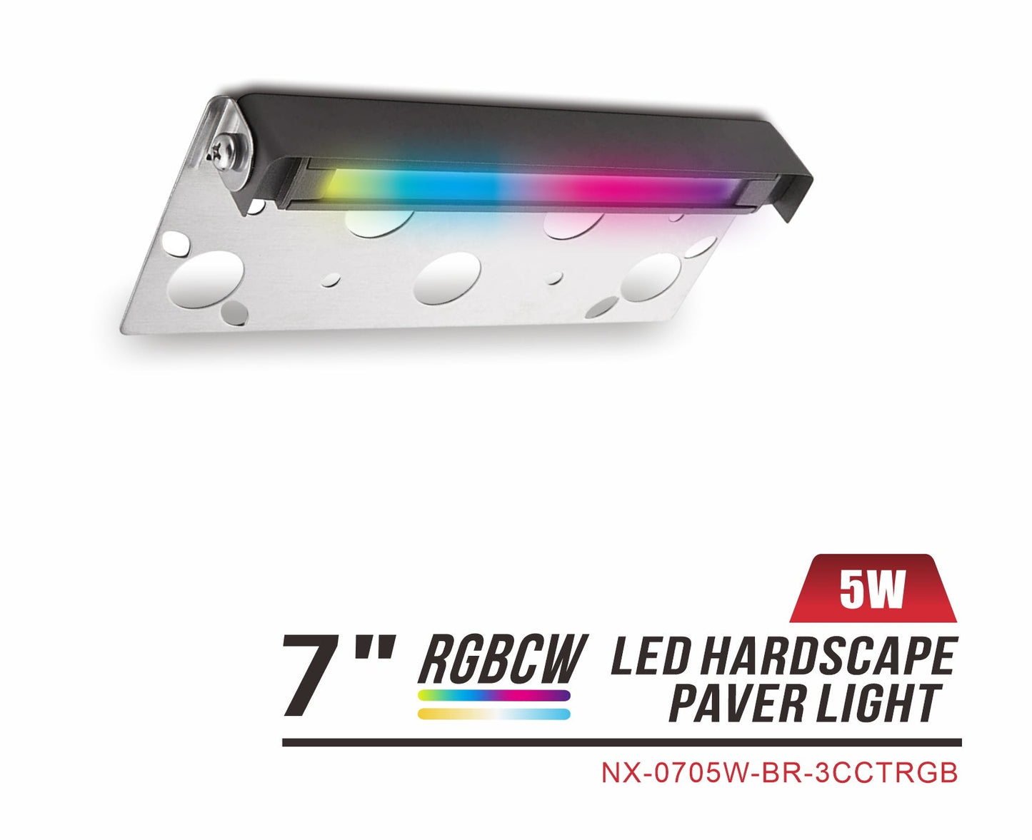 Nexled RGBCW LED Hardscape Paver Light -7"/12", 12-15V, IP65 (ETL/FCC)