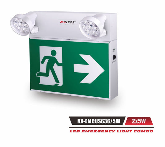 Steel LED Exit / Emergency Combination Unit – NX-EMCUS636/5W