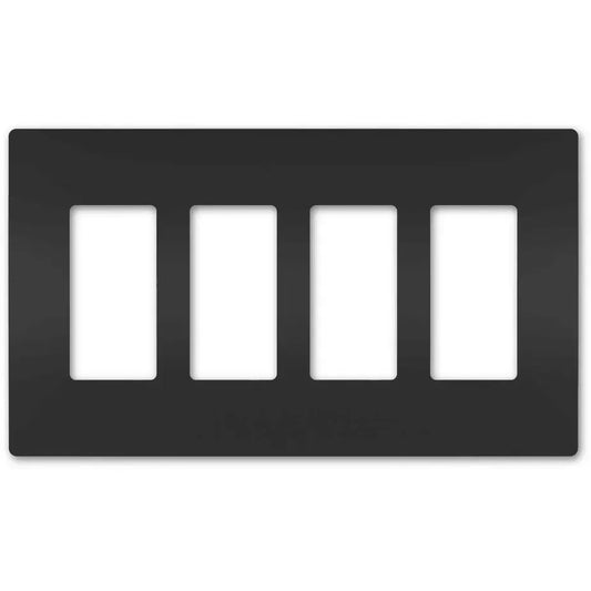 4-Gang Screw less Wall Plate  Decora, White or Black