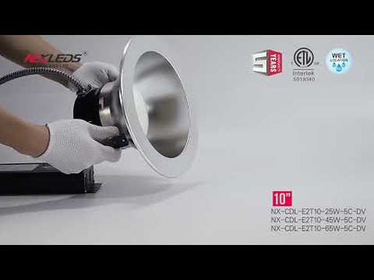 6" Split Deep-Regress Commercial LED Downlight-NX-CDL-E2T6-45W-5C-DV