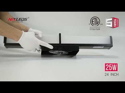 LED Rectangular Vanity Light, Black, 2FT-25W-5CCT (NX-VLNL-2F-25W-5CCT-B)