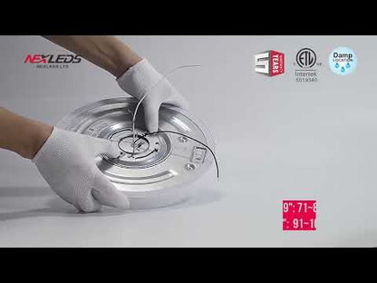 13 inch LED Die-Cast Flush Mount Panel Light, White,CRI>90, NX-13SMPL24W-5CCT-WH