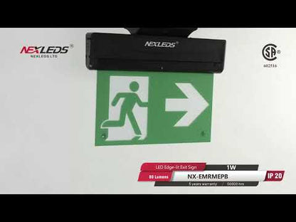 Edge-Lit LED Running Man Exit Sign, Black – NX-EMRMEPB