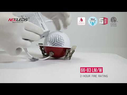 4" Fire-Rated Floating Gimbal LED Downlight, White-NX-FGDL4-9W-FR-WH
