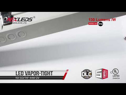 4 ft LED Vapor Tight Fixture, IP66 / NEMA 4X – 4CCT, Wattage-Select (NX-CGCHV-50-4CTFP)