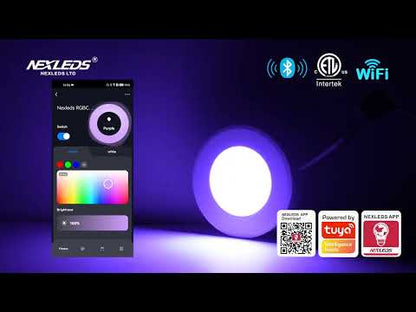 24V 3W Smart RGBCW LED Under-Cabinet Puck Light, White- NX-2PL-243W-RGBCW-W