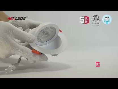 2" Floating Gimbal LED Downlight, Black, NX-FGDL2-5W-BK