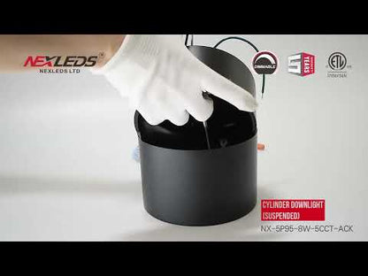 Surface-Mount LED Cylinder Downlight – 8W 5CCT (NX-5P95-8W-5CCT-SMK)