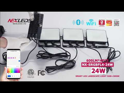 Smart RGBCW LED Landscape Light, 24W-NX-SRGBFL4-24W