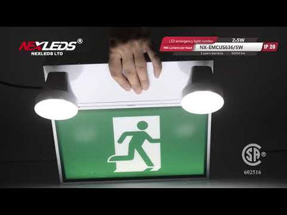 Steel LED Exit / Emergency Combination Unit – NX-EMCUS636/5W