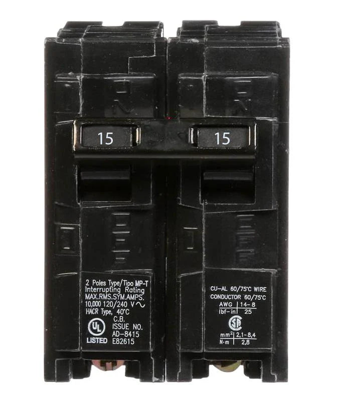 Siemens double pole circuit breakers
